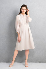【50%OFF】レース×シアースリーブワンピース