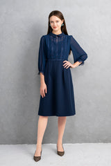 【50%OFF】レース×シアースリーブワンピース