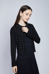 【50%OFF】パールエンベリッシュドニットカーディガン