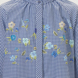 【70%OFF】花柄刺繍デジタルプリントブラウス