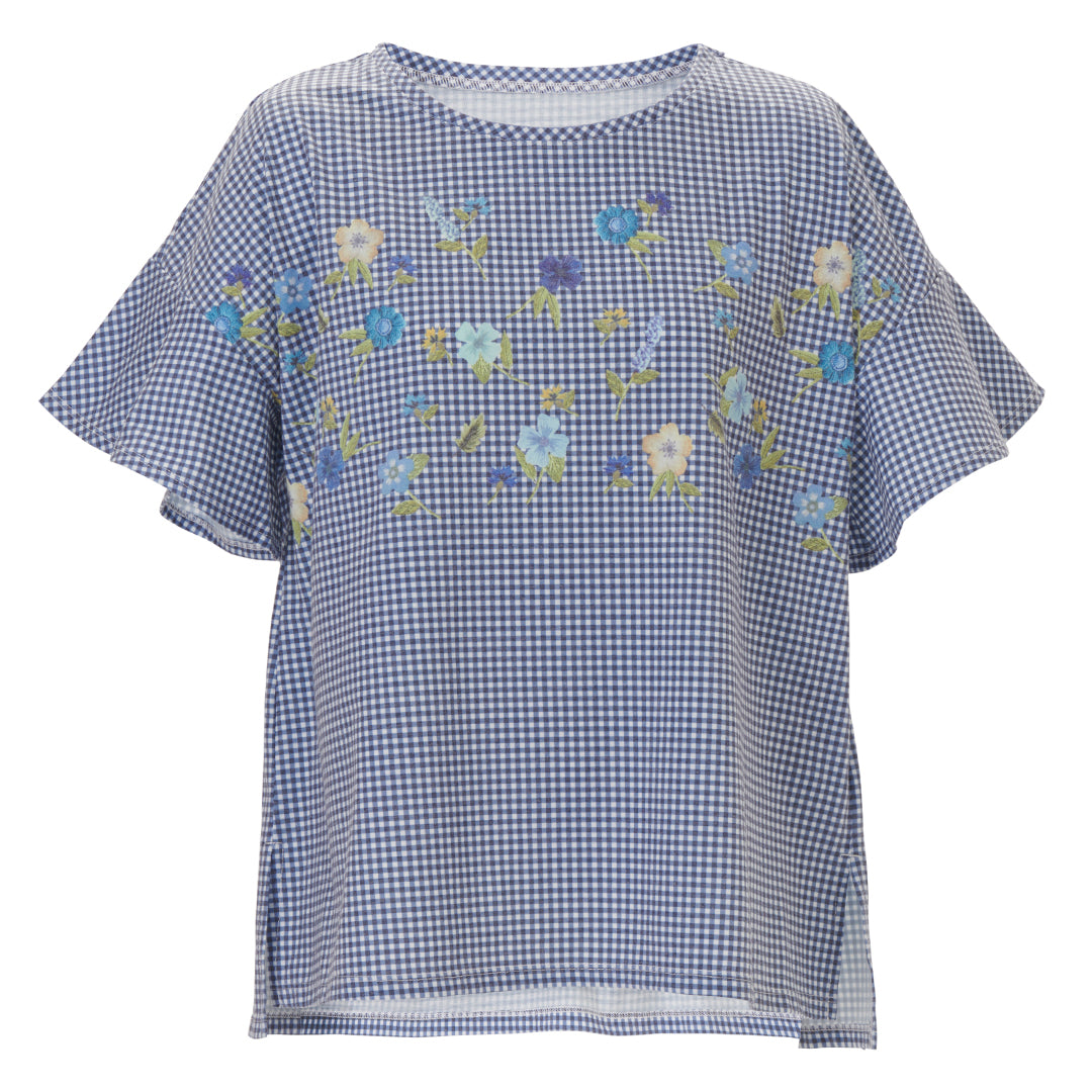 セール(SALE)開催中！ファッション通販 70％OFF】花柄刺繍デジタルプリントTシャツ | レースワンピース カットソー(長袖+七分)