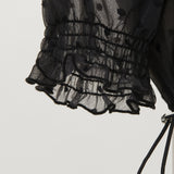 【50%OFF】ドット柄チュールブラウス