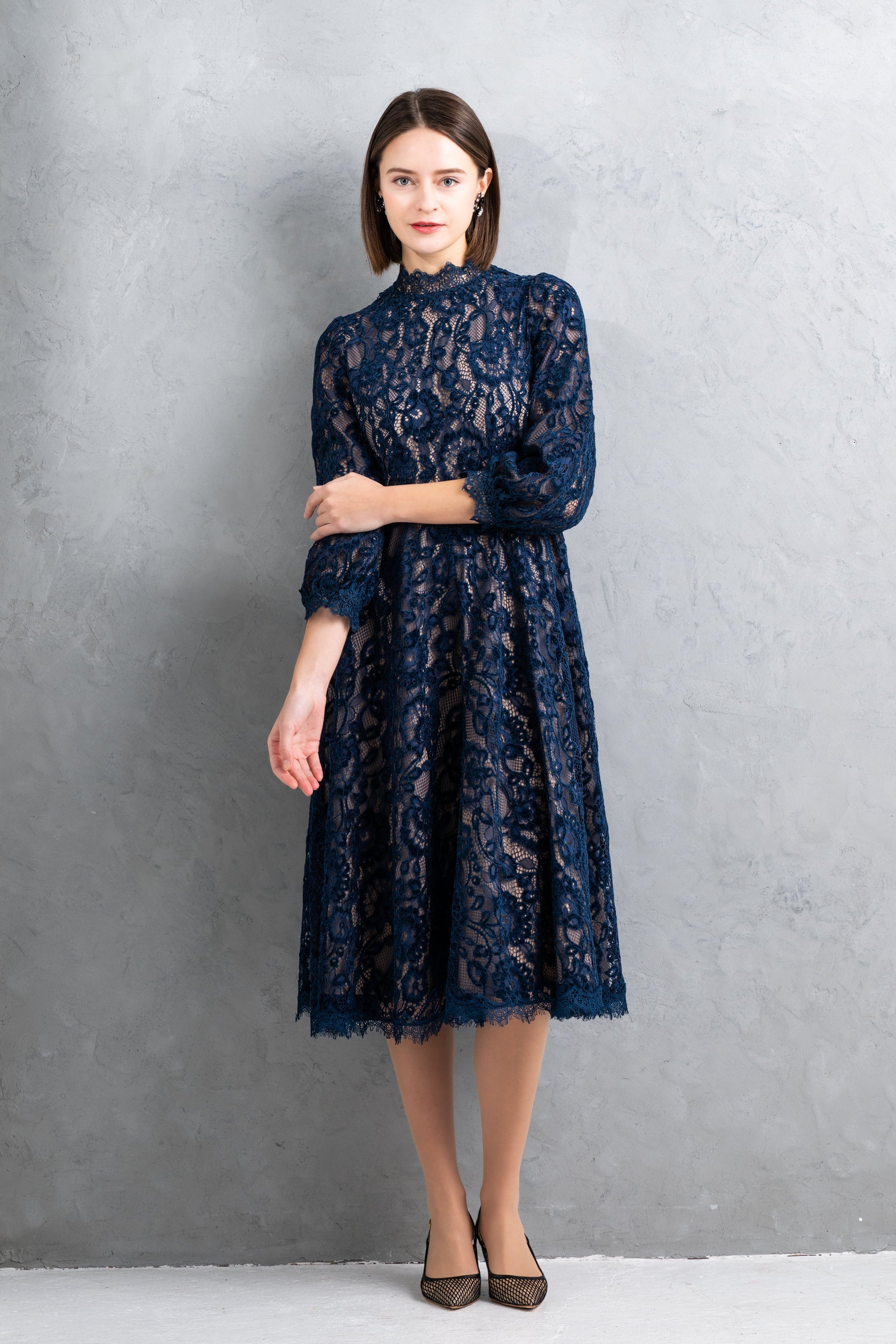 50％OFF】ベルベットレースワンピース | レースワンピースやブラウス