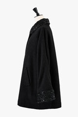 【受注販売・NEW】ビーズ刺繡ピュアカシミショートコート