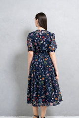 【50%OFF】花柄シフォンワンピース