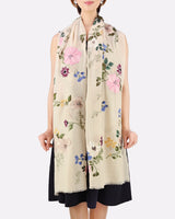 Cashmere flower bead embroidered stole