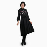 [50% OFF] Floral Embroidered Tiered Shirt Dress