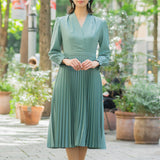 [50% OFF] Cache-coeur style pleated dress