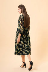 [30% OFF] Flower Print Chiffon Dress