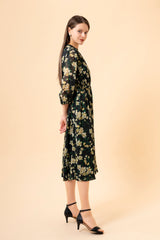 [30% OFF] Flower Print Chiffon Dress