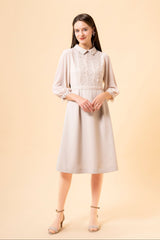[30% OFF] Lace x Sheer Sleeve Dress