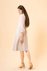[30% OFF] Lace x Sheer Sleeve Dress
