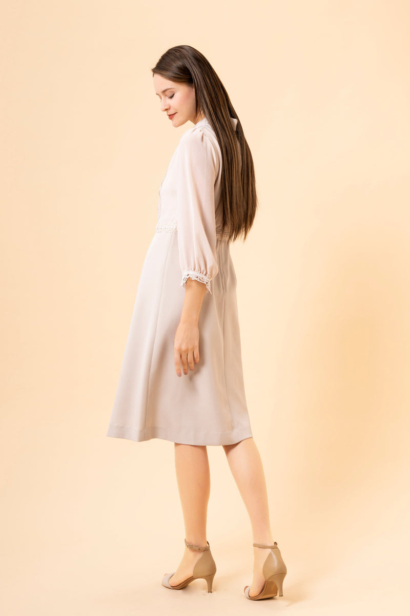 【NEW】レース×シアースリーブワンピース