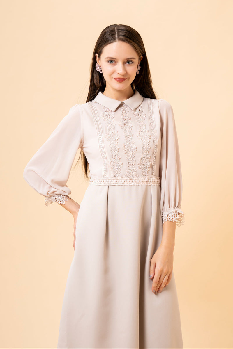 【NEW】レース×シアースリーブワンピース
