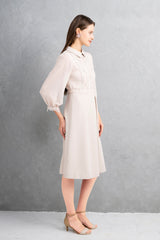 [30% OFF] Lace x Sheer Sleeve Dress