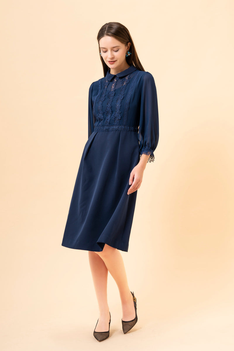 【NEW】レース×シアースリーブワンピース