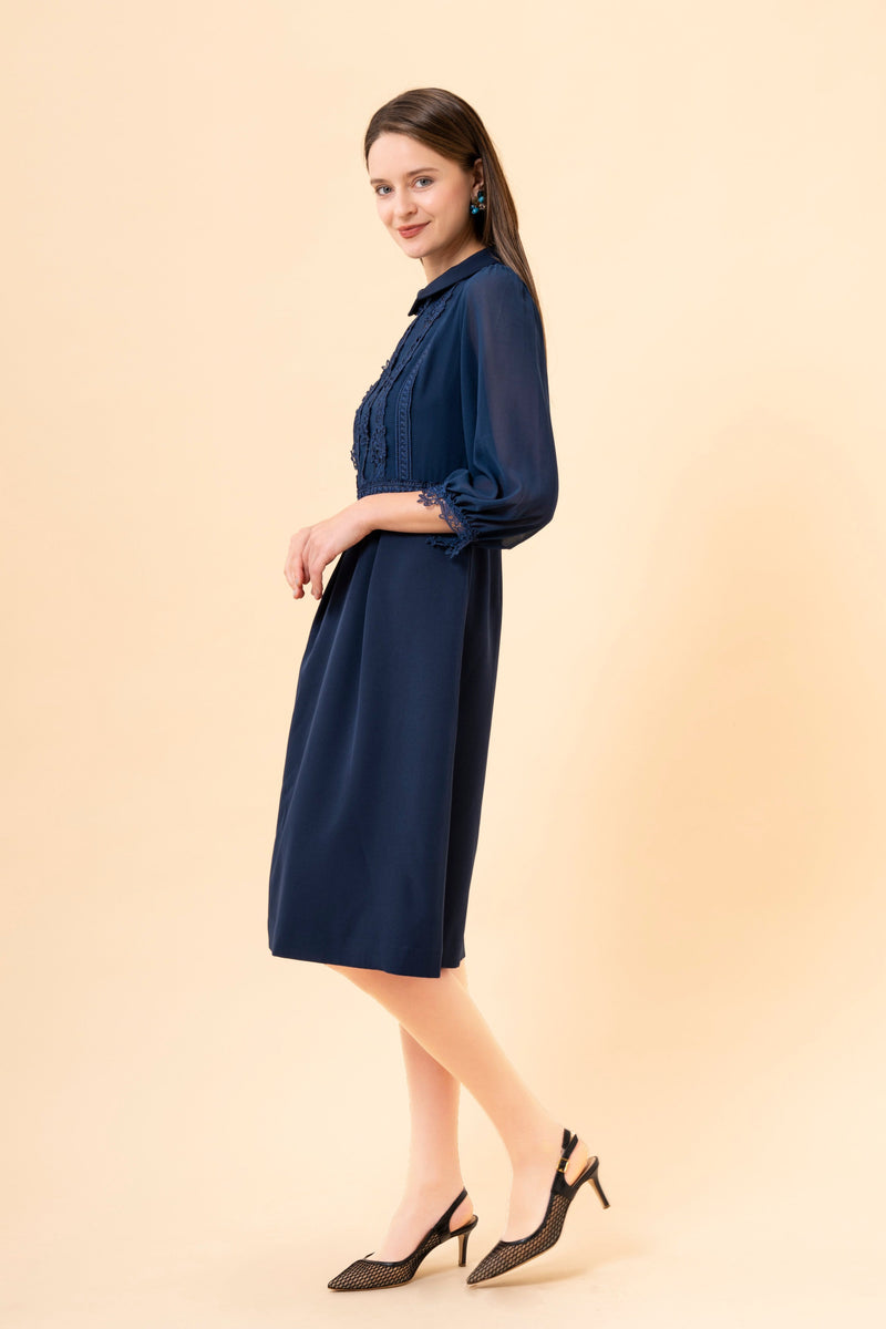 【NEW】レース×シアースリーブワンピース