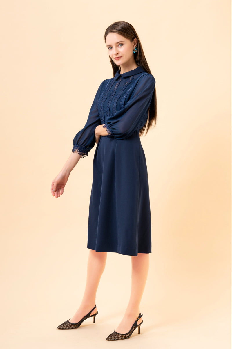 【NEW】レース×シアースリーブワンピース