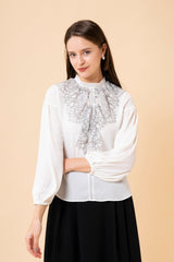[30% OFF] Lace Frill Blouse 