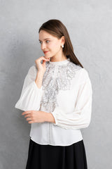[30% OFF] Lace Frill Blouse 
