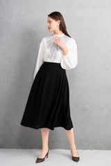 [30% OFF] Wool Voile Tuck Skirt