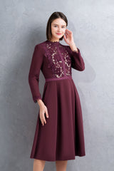 [30% OFF] Velvet Lace Accent Dress