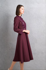 [30% OFF] Velvet Lace Accent Dress