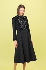 [30% OFF] Velvet Lace Accent Dress