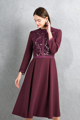 [30% OFF] Velvet Lace Accent Dress
