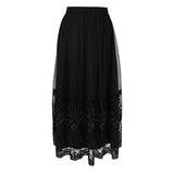 [50% OFF] Floral Embroidered Flared Skirt