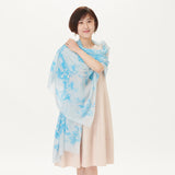 Cashmere flower print stole