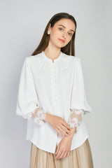 【50%OFF】「Petal」レースカフブラウス