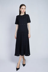 [30% OFF] Velvet Lace Accent Dress