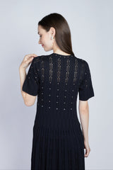 [30% OFF] Velvet Lace Accent Dress