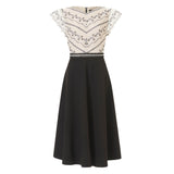 [50% OFF] Monotone floral embroidered dress