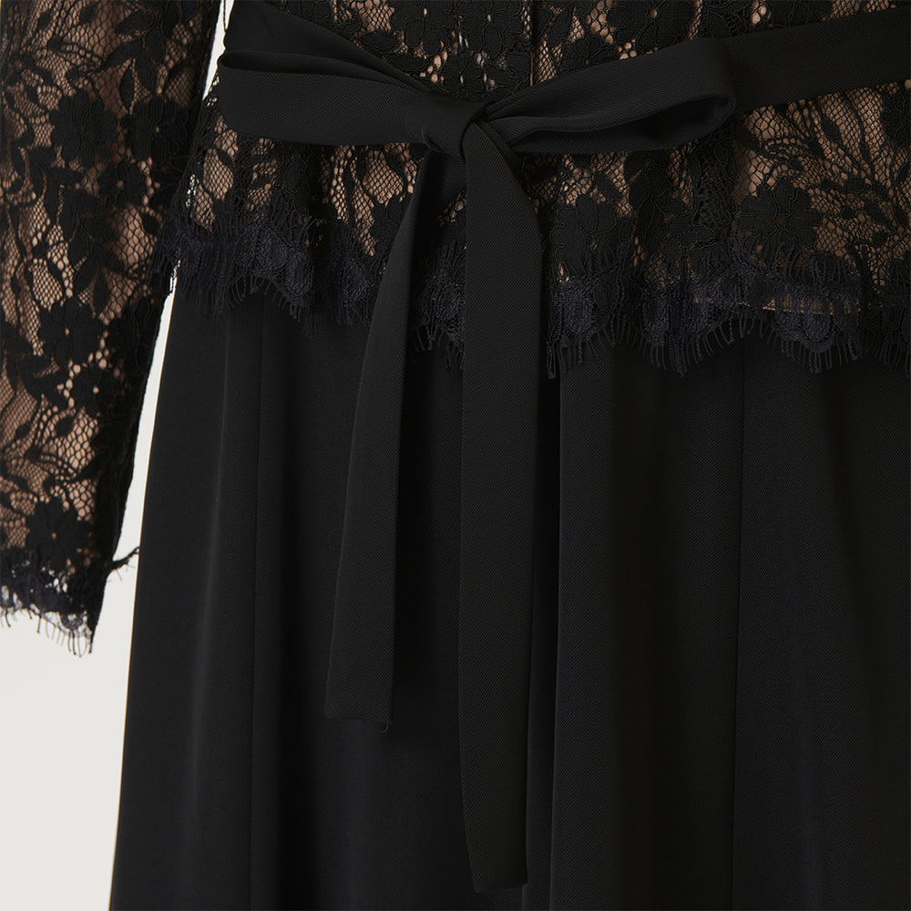 60%OFF】アンサンブル風ショールカラーワンピース | レースワンピース