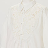 [50% OFF] Lace-trimmed blouse 