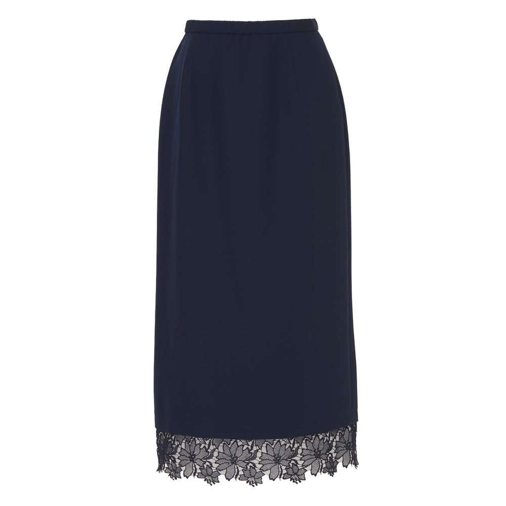 【未使用】クリスセリーン　レーススカート　ブルー　サイズ44　大きいサイズ 未使用】クリスセリーン レーススカート ブルー サイズ44 大きい