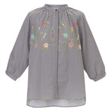[70% OFF] Floral Embroidered Digital Print Blouse