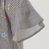 [80% OFF] Floral Embroidered Digital Print T-Shirt