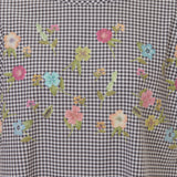 [80% OFF] Floral Embroidered Digital Print T-Shirt