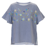 [80% OFF] Floral Embroidered Digital Print T-Shirt