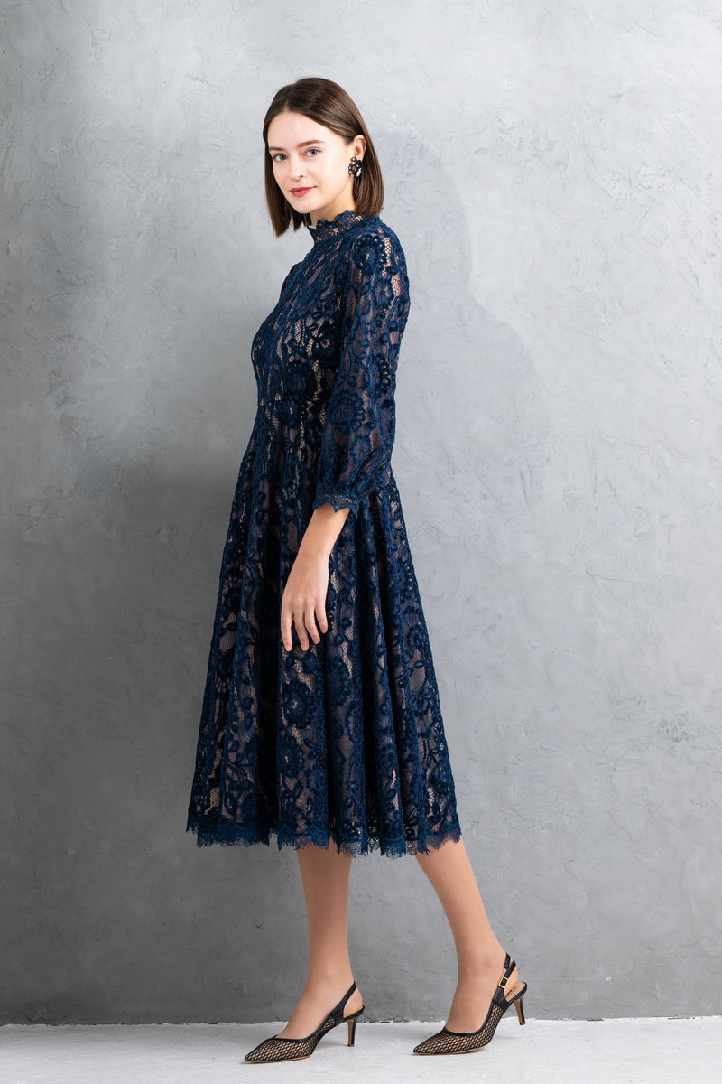 【NEW】ベルベットレースワンピース