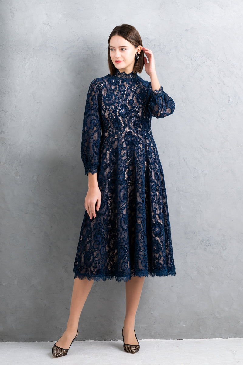 【NEW】ベルベットレースワンピース