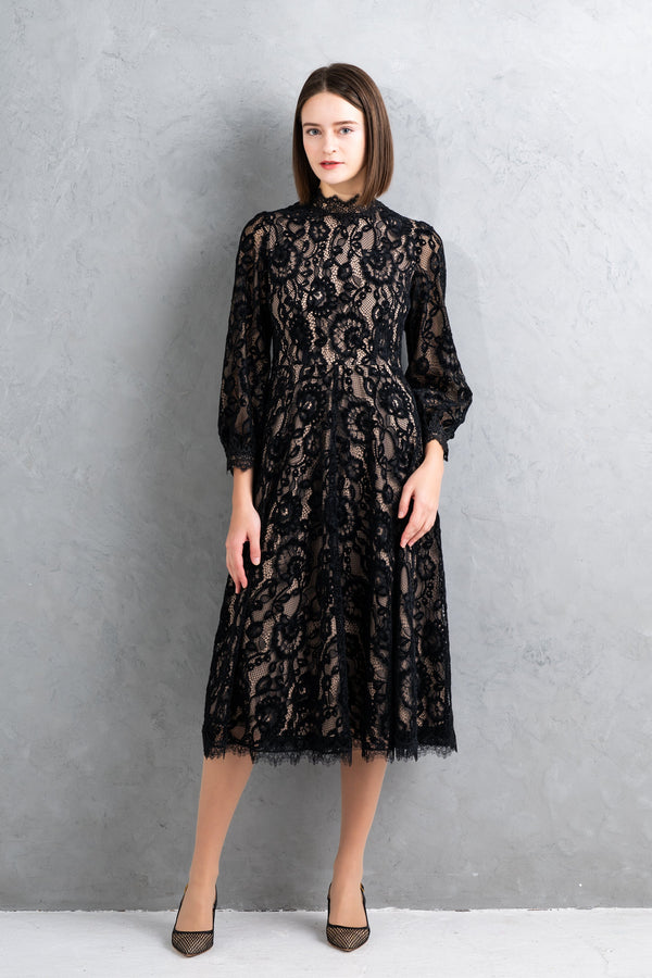 【NEW】ベルベットレースワンピース