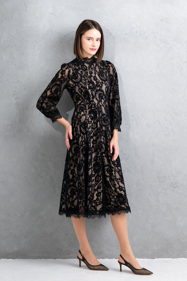 【NEW】ベルベットレースワンピース