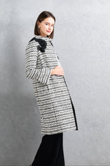 [30% OFF] Embroidered Tweed Coat