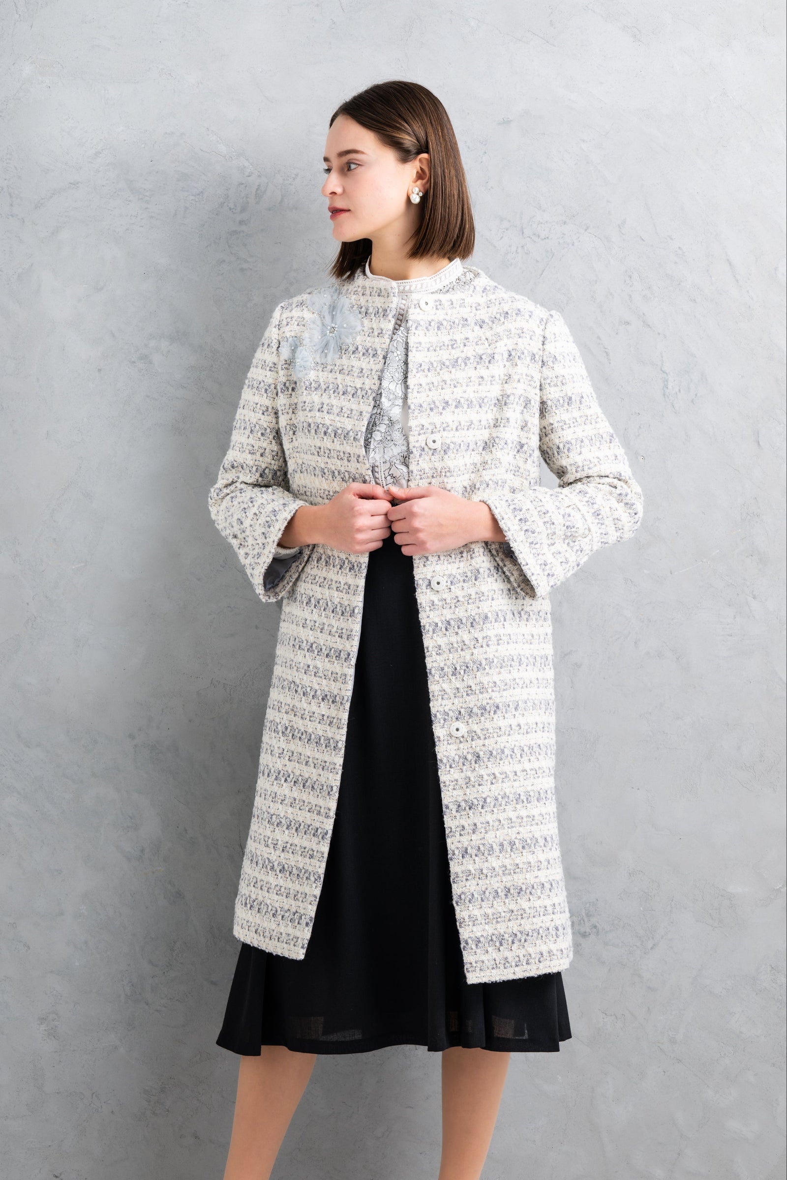 50％OFF】刺繍入りツイードコート | レースワンピースやブラウスなど