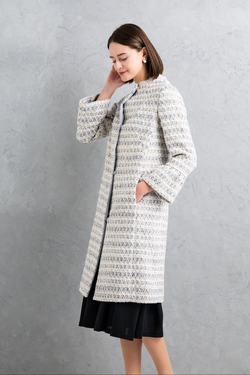 【NEW】刺繍入りツイードコート