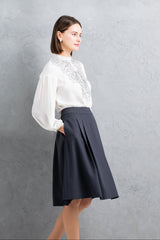 [30% OFF] Chambray Tuck Skirt